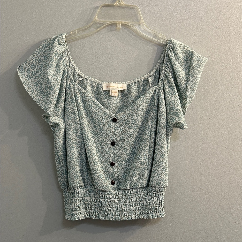 Sage Green Floral Print Top